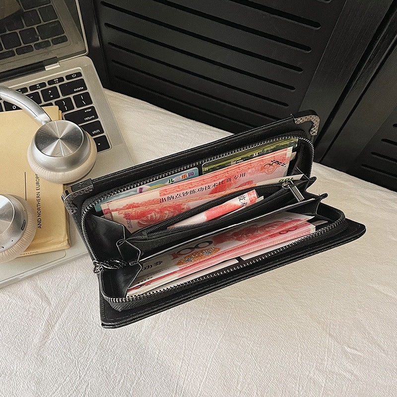 Long Retro Skull Design Women Wallet Clutch Bag