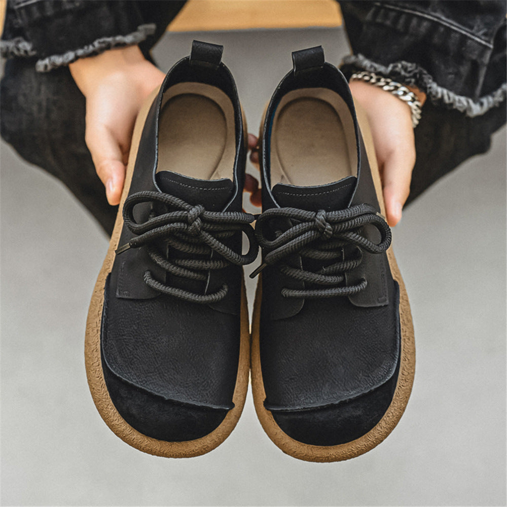 Mens Leather Casual Shoes Low Heel Comfort
