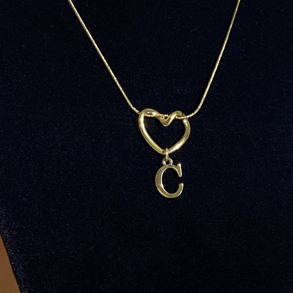 Fashion Alphabet Heart Pendant Necklace