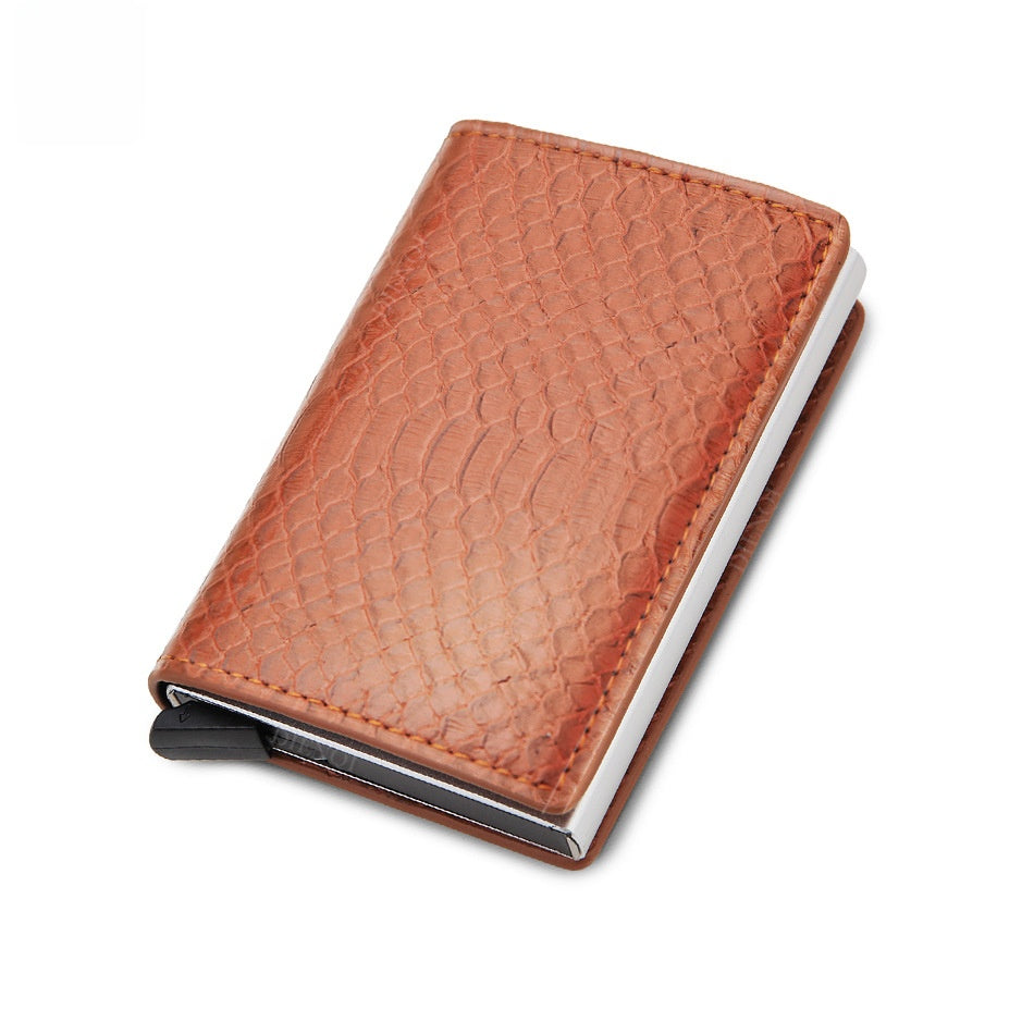 RFID Anti-Theft Automatic Pop-Up Card Holder Carbon Fiber Wallet