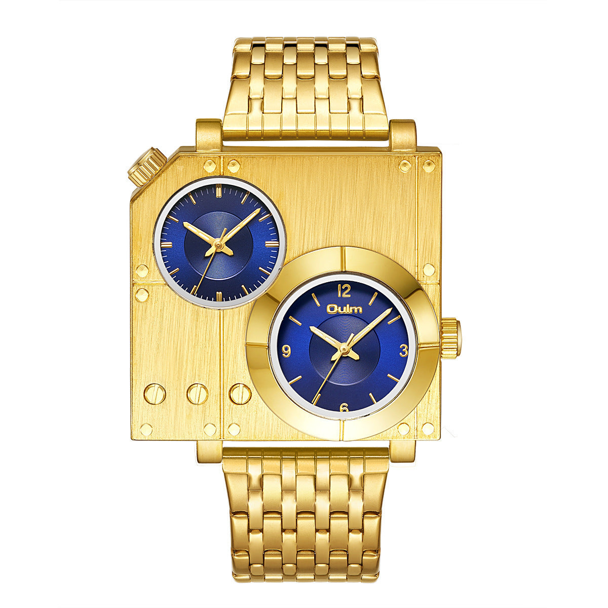 Square-shaped casual dual watches
