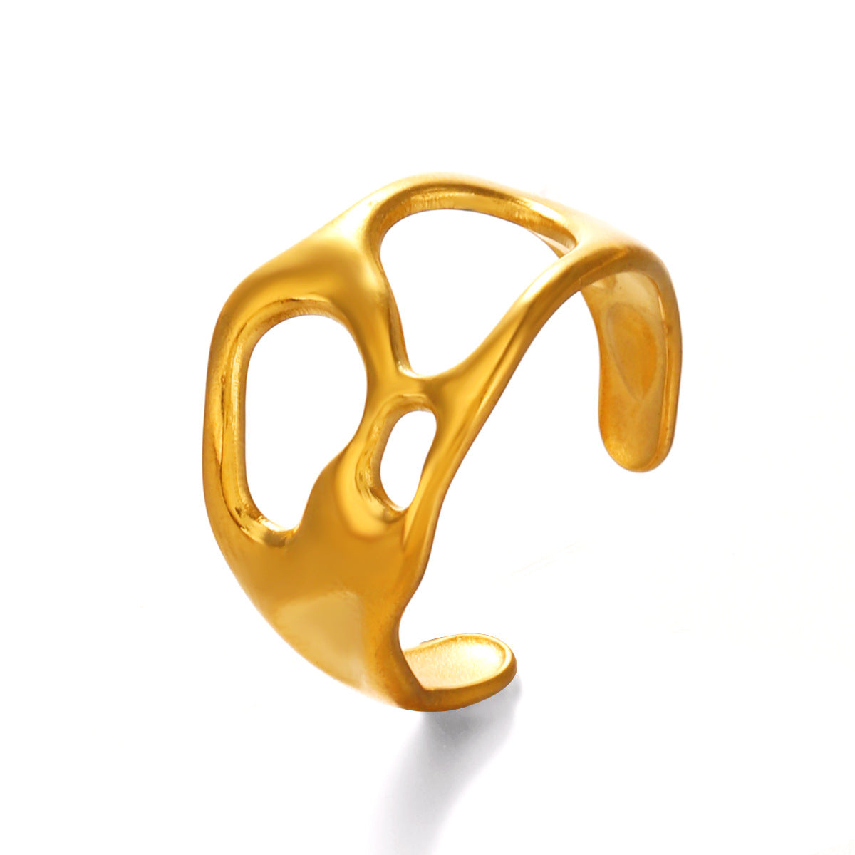 Geometric Open Titanium Steel Ring