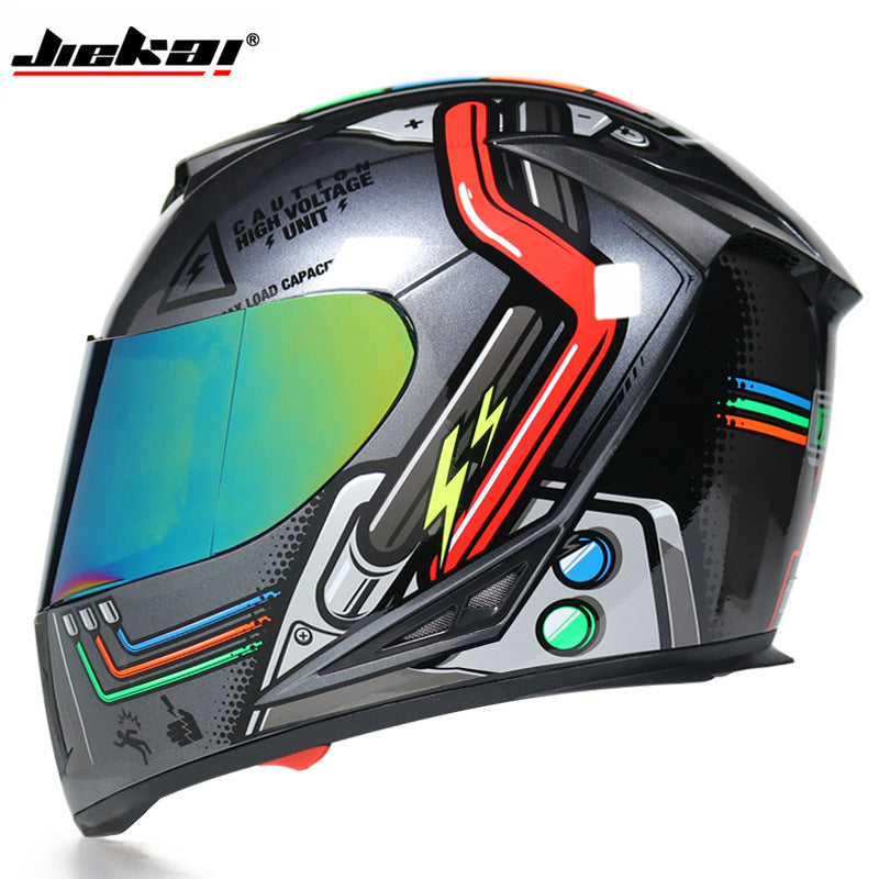 Full Face Motorcycle Helmet with Dual Lens and Anti-Fog