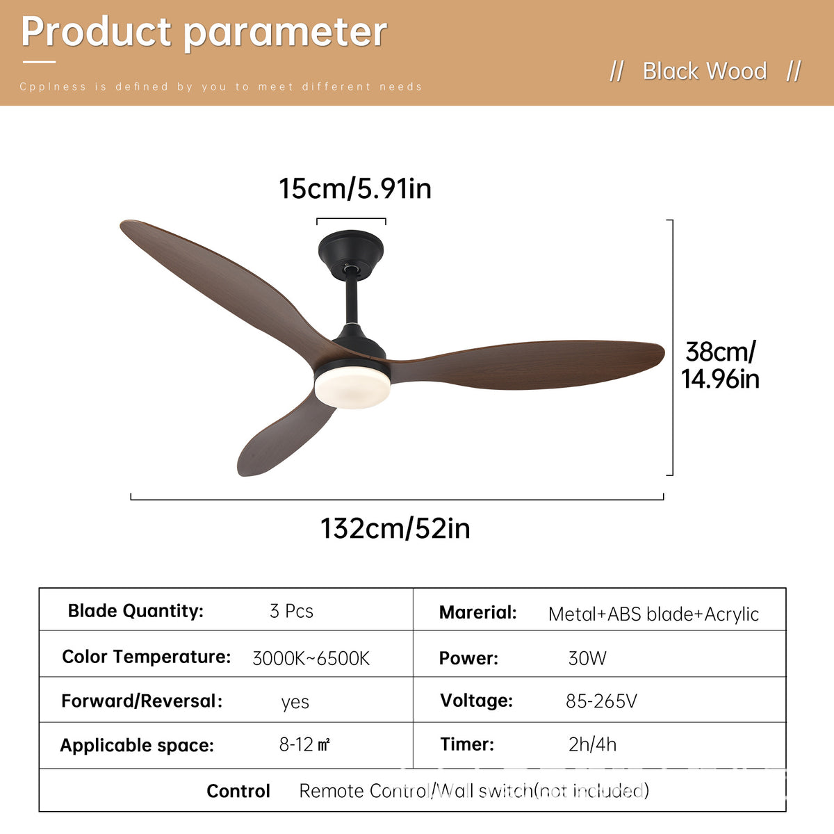 Multifunctional Variable Frequency Ceiling Fan Light