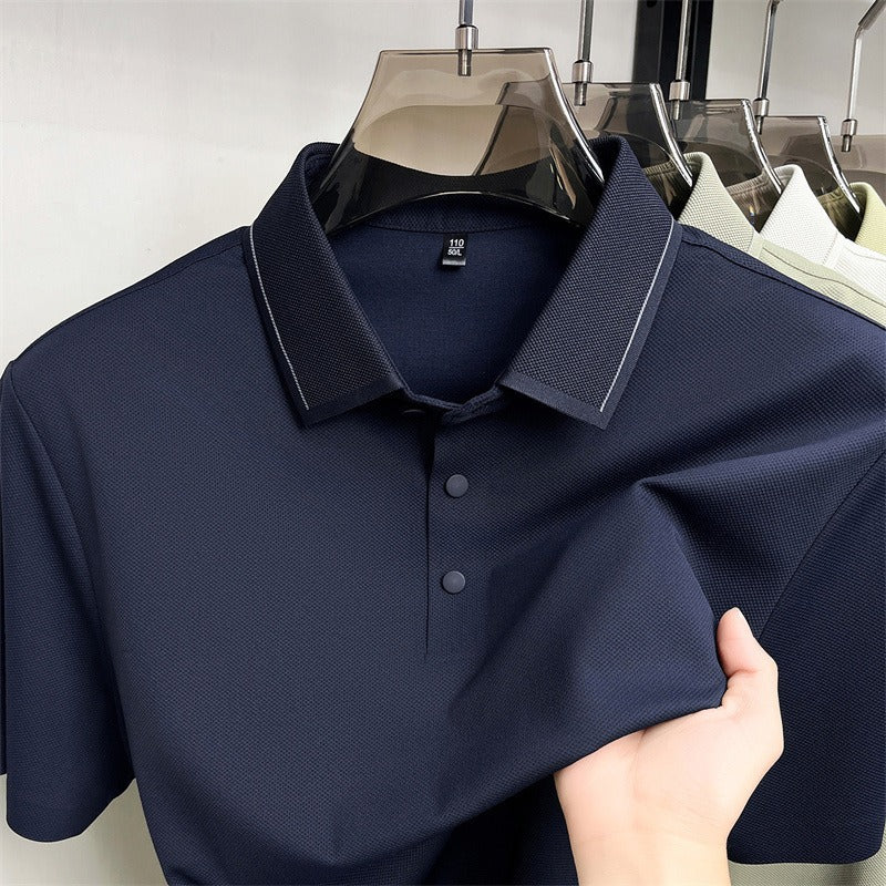 Linen Blend Cooling Mens Polo Shirt