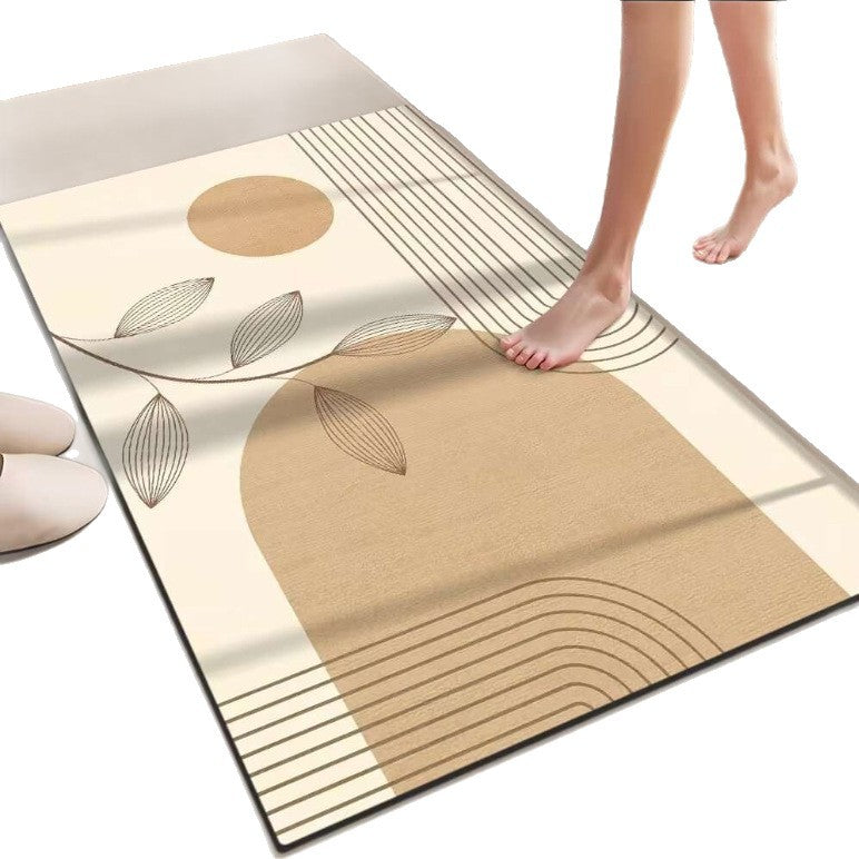 Japanese-style simple shower room door, absorbent floor mat household entrance, entrance cat floor mat solid color bathroom door mat