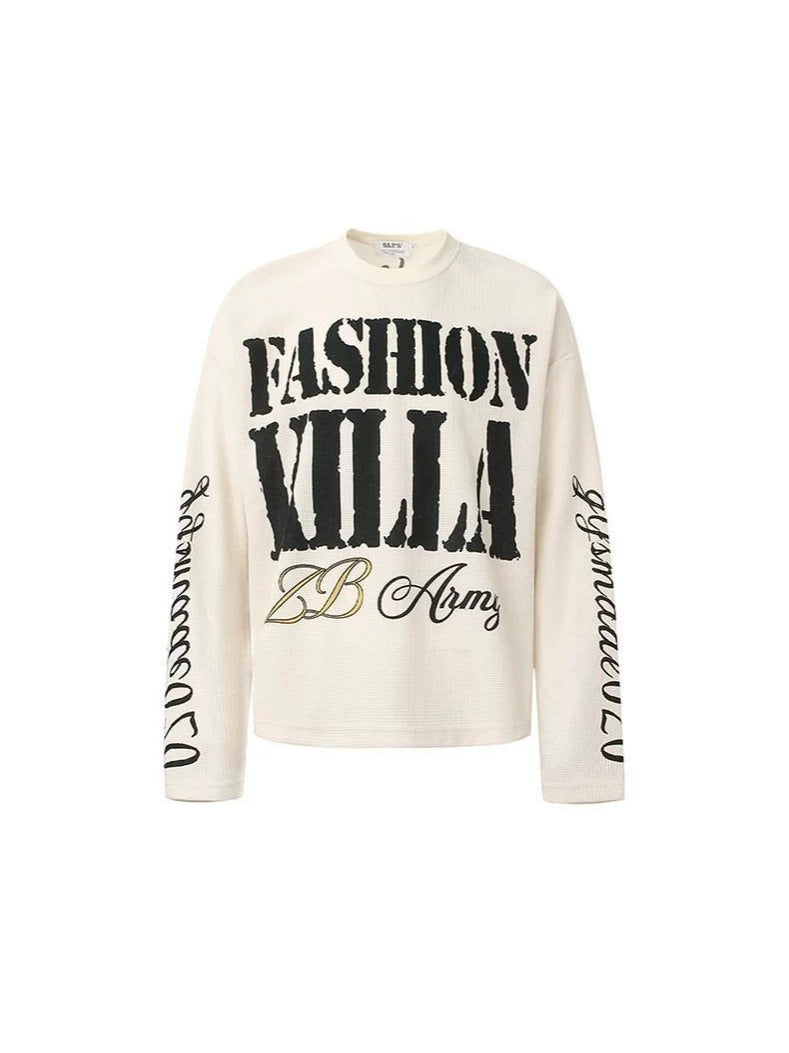 Vintage Letter Print Cotton T-Shirt