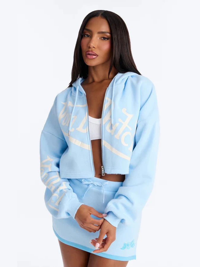 Women's Hooded Color-Block Dress Set