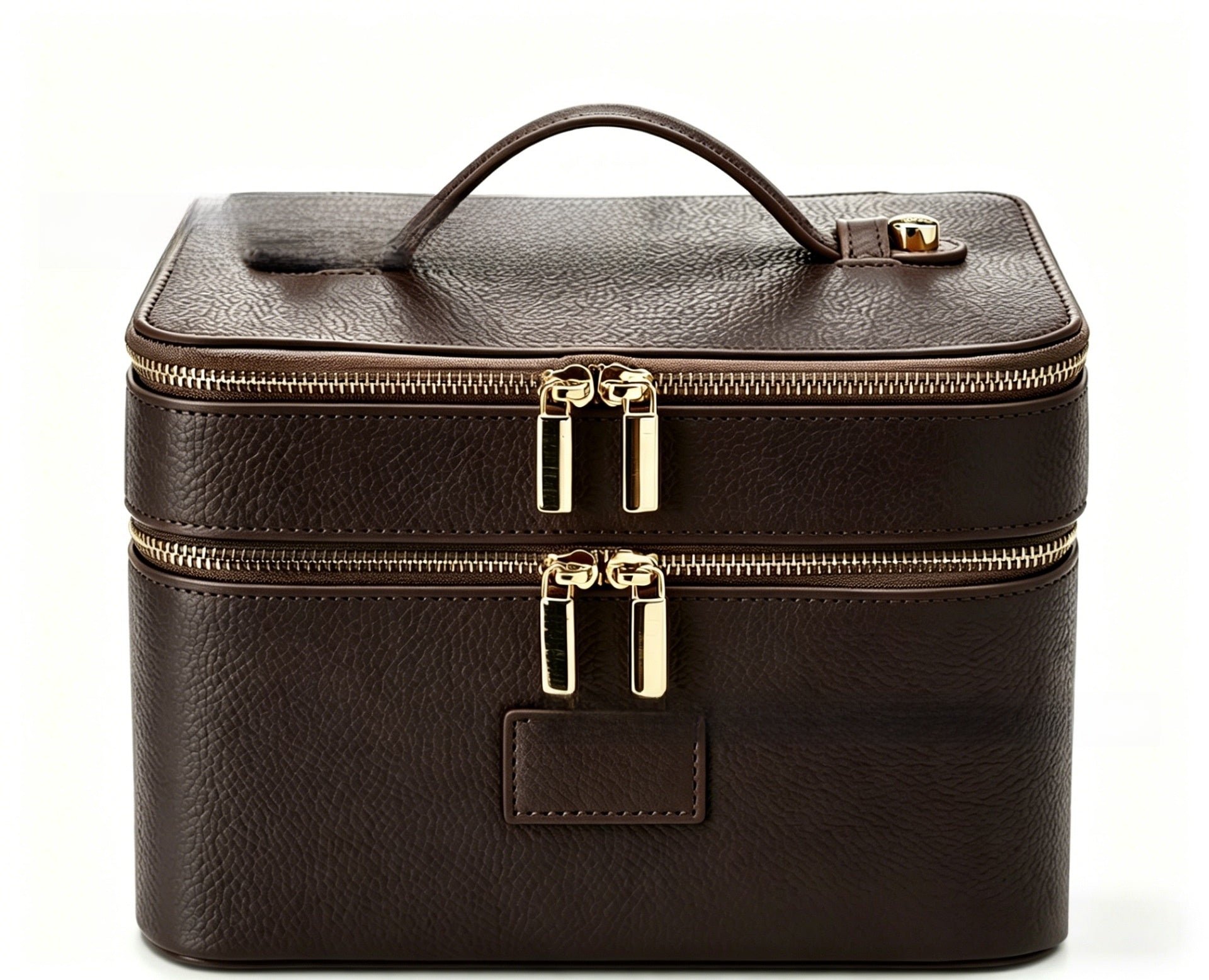 Double Layer PU Leather Makeup Bag