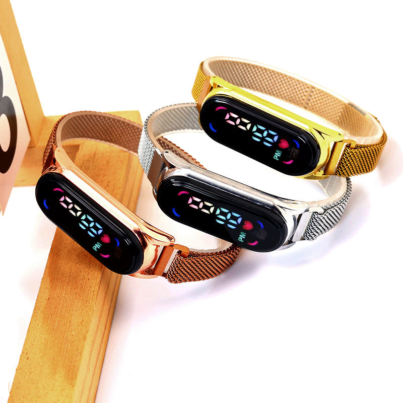 LED Electronic Watch with Color Lights and Magnetic Strap