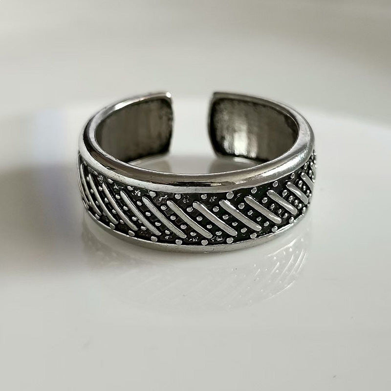 Vintage Copper Twist Ring Unisex Jewelry