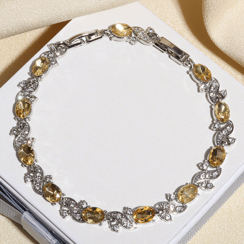 Cross-Shaped Zircon Alloy Bracelet