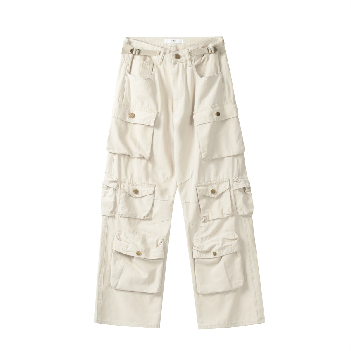 Unisex Heavyweight Cotton Cargo Pants with Multi-Pockets