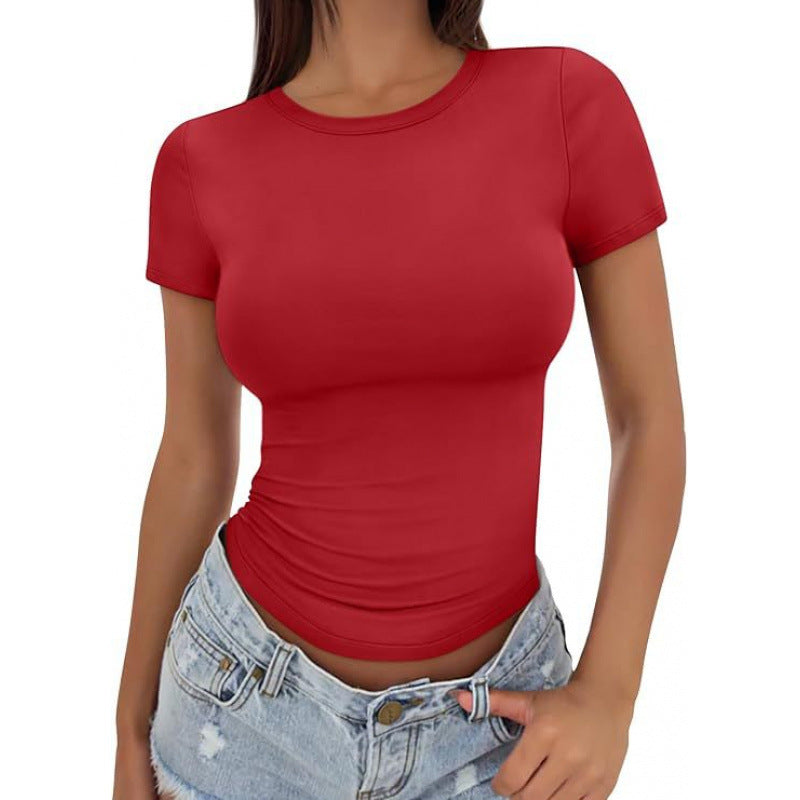 Womens High Neck Slim Fit T-Shirt