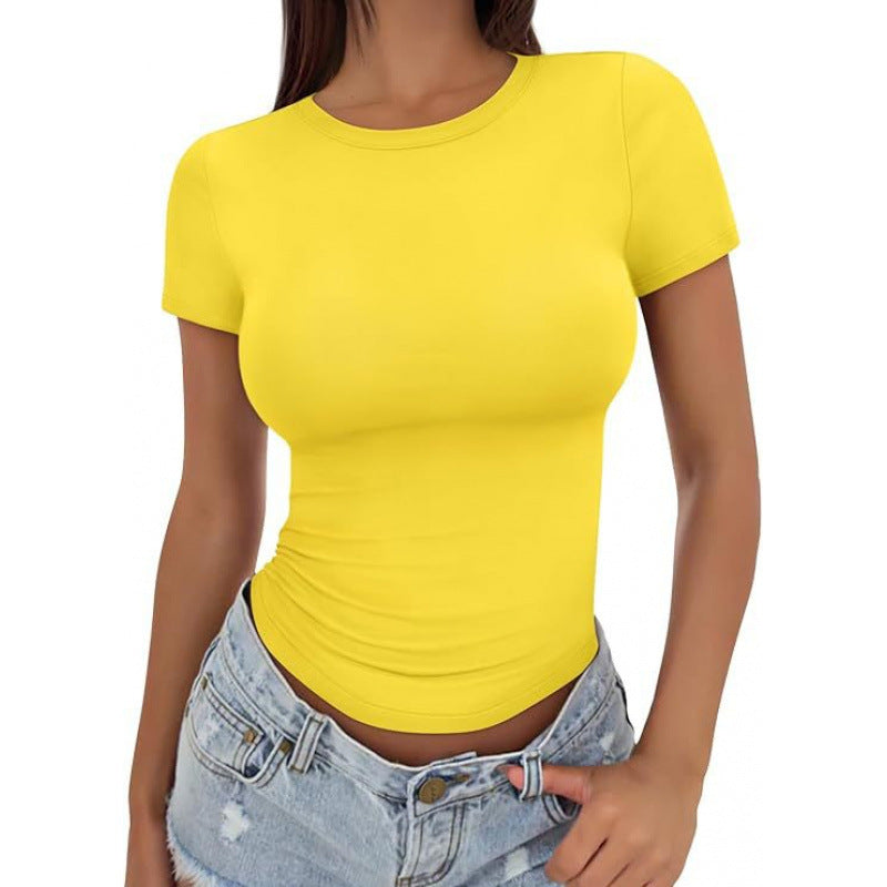 Womens High Neck Slim Fit T-Shirt