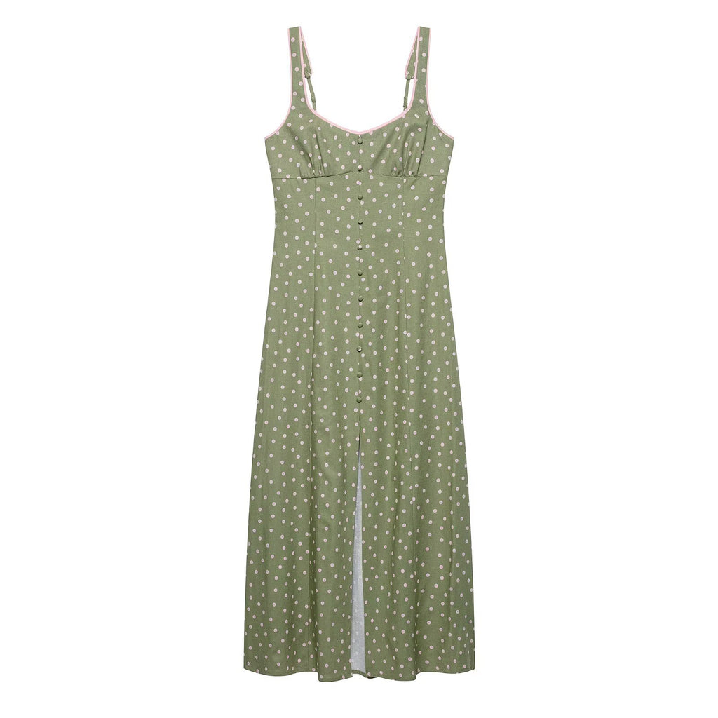 Womens Polka Dot Midi Dress