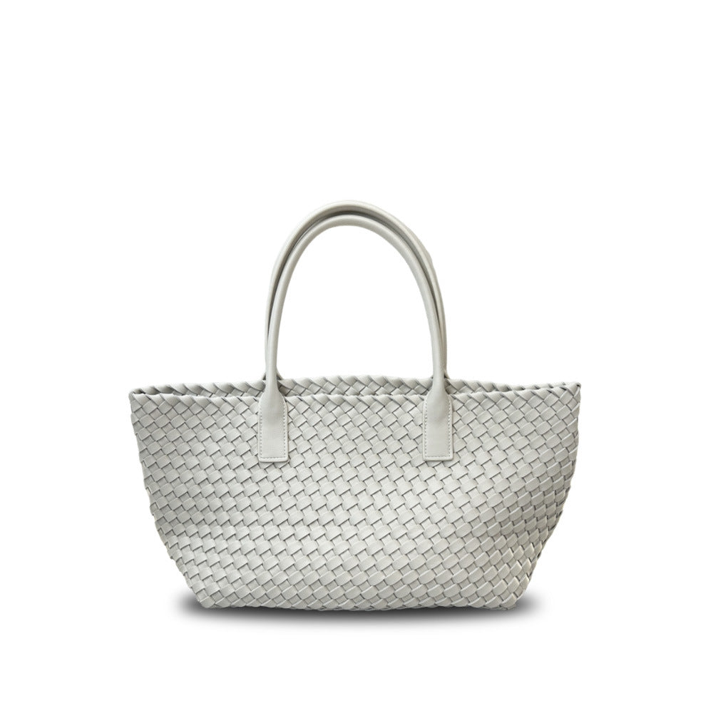 Genuine Leather Woven Tote Bag