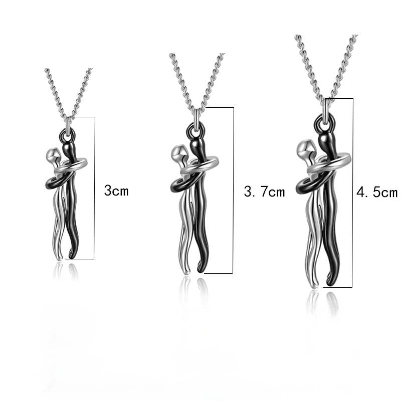 Love Hug Necklace for Couples 18K Gold Unisex Jewelry Simple Clavicle Chain For Valentine's Day Gift