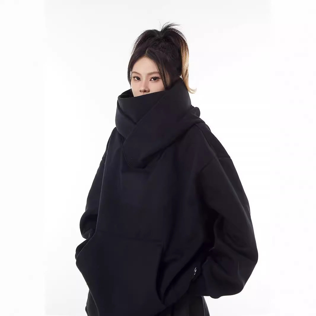 Coat with high collar
