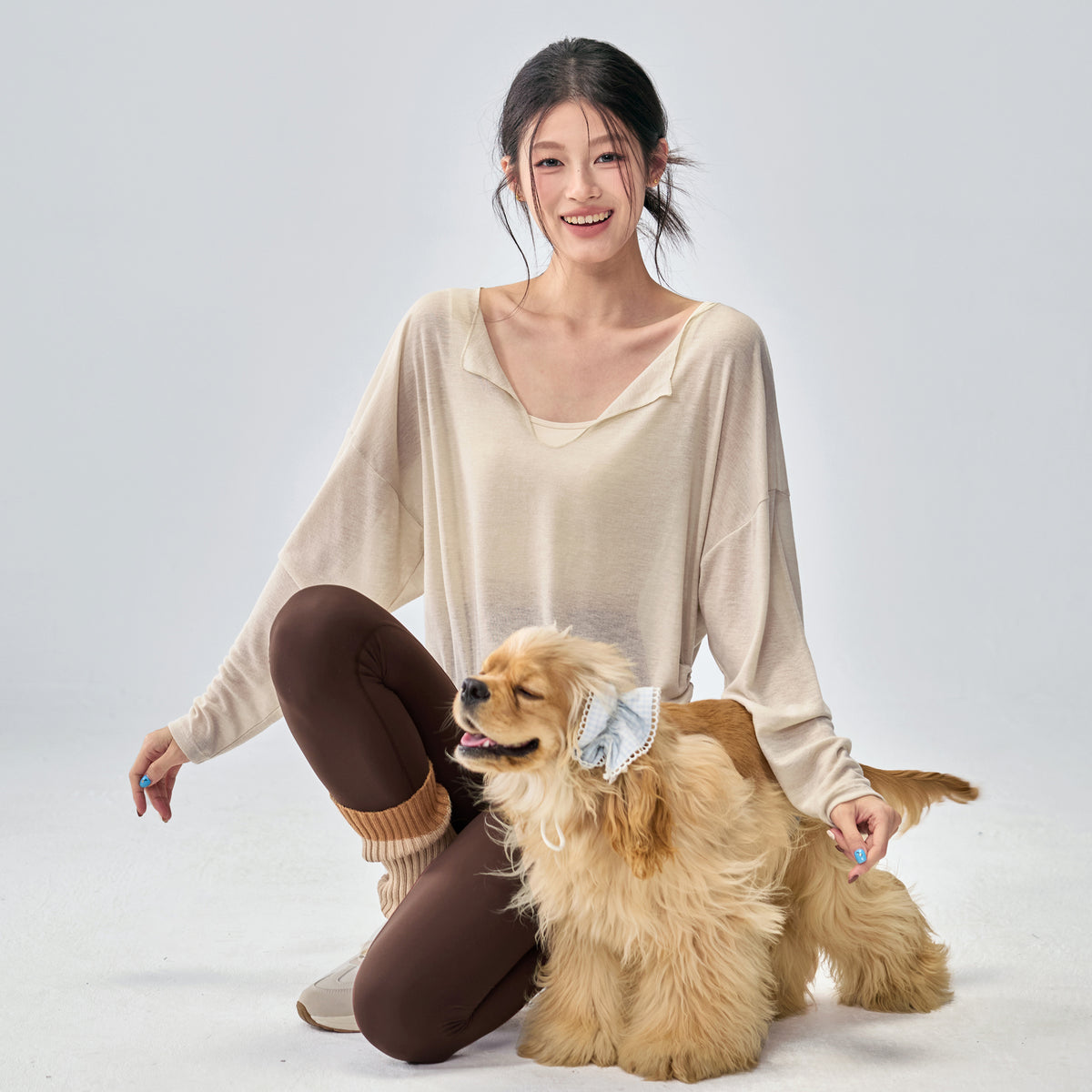 Womens Loose Fit Yoga Long Sleeve Top