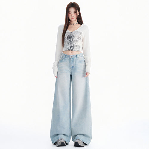 Women's loose-fit wide-leg jeans