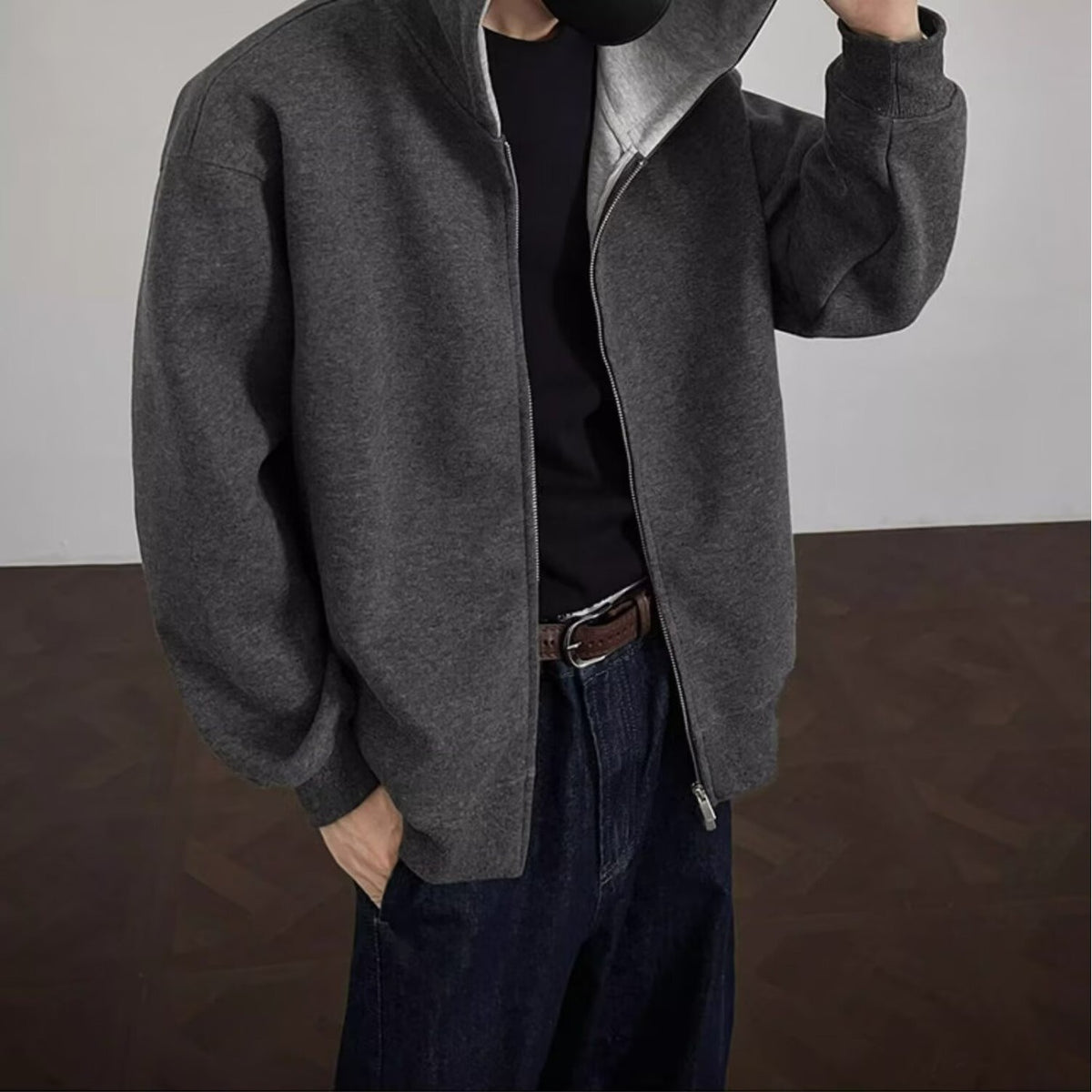 Color Block Hooded Sweatshirt Unisex Loose Fit