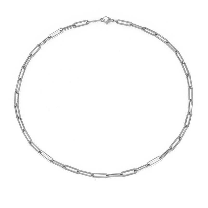Stainless Steel Paperclip Chain Necklace