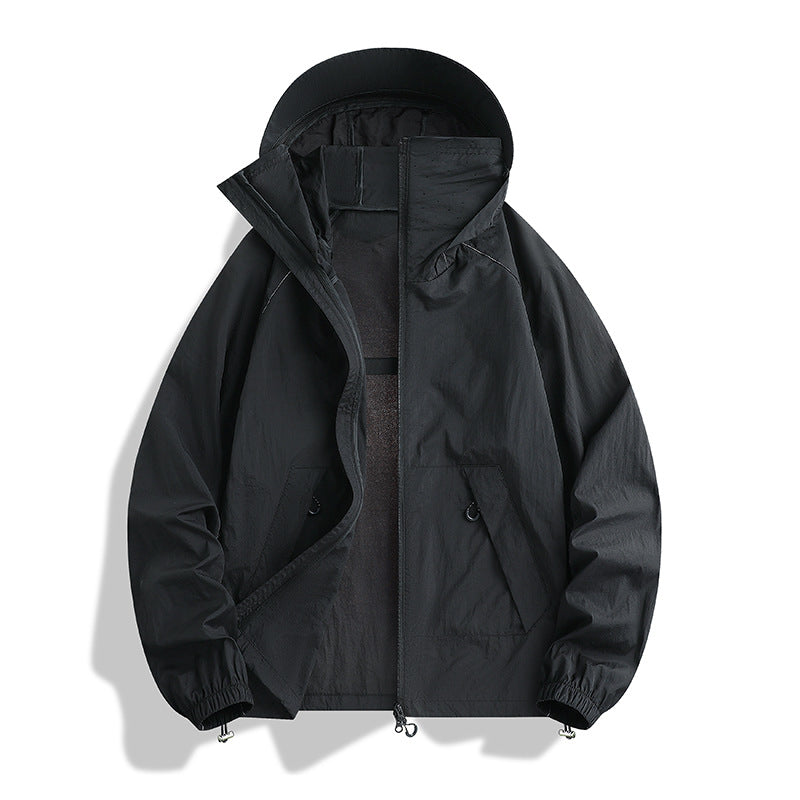 Mens UV Protection Lightweight Hooded Jacket