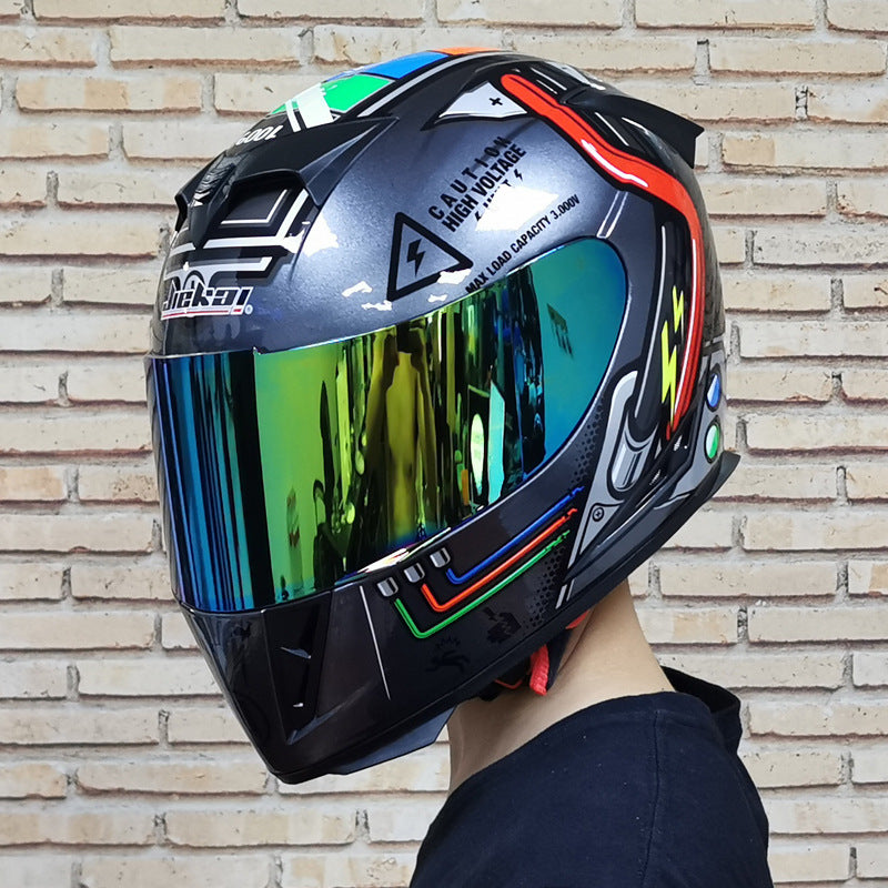 Full Face Bicycle Helmet with Dual Lenses