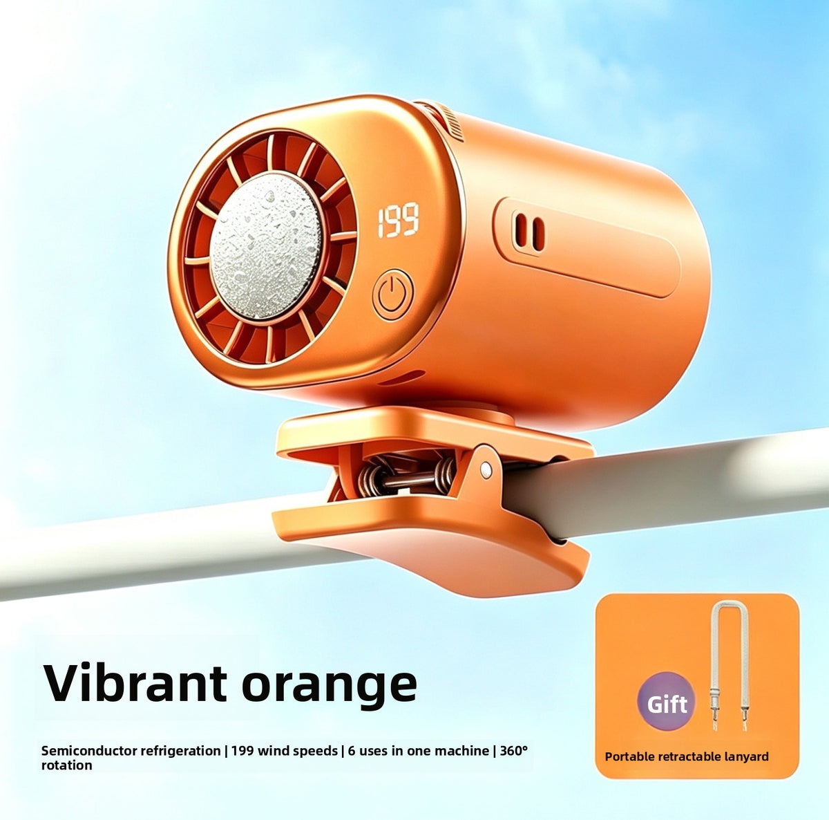2026 New Model Cooling Ice Pack Waist Fan Semiconductor Portable Umbrella Clip Cooling Gadget USB Strong Wind Power