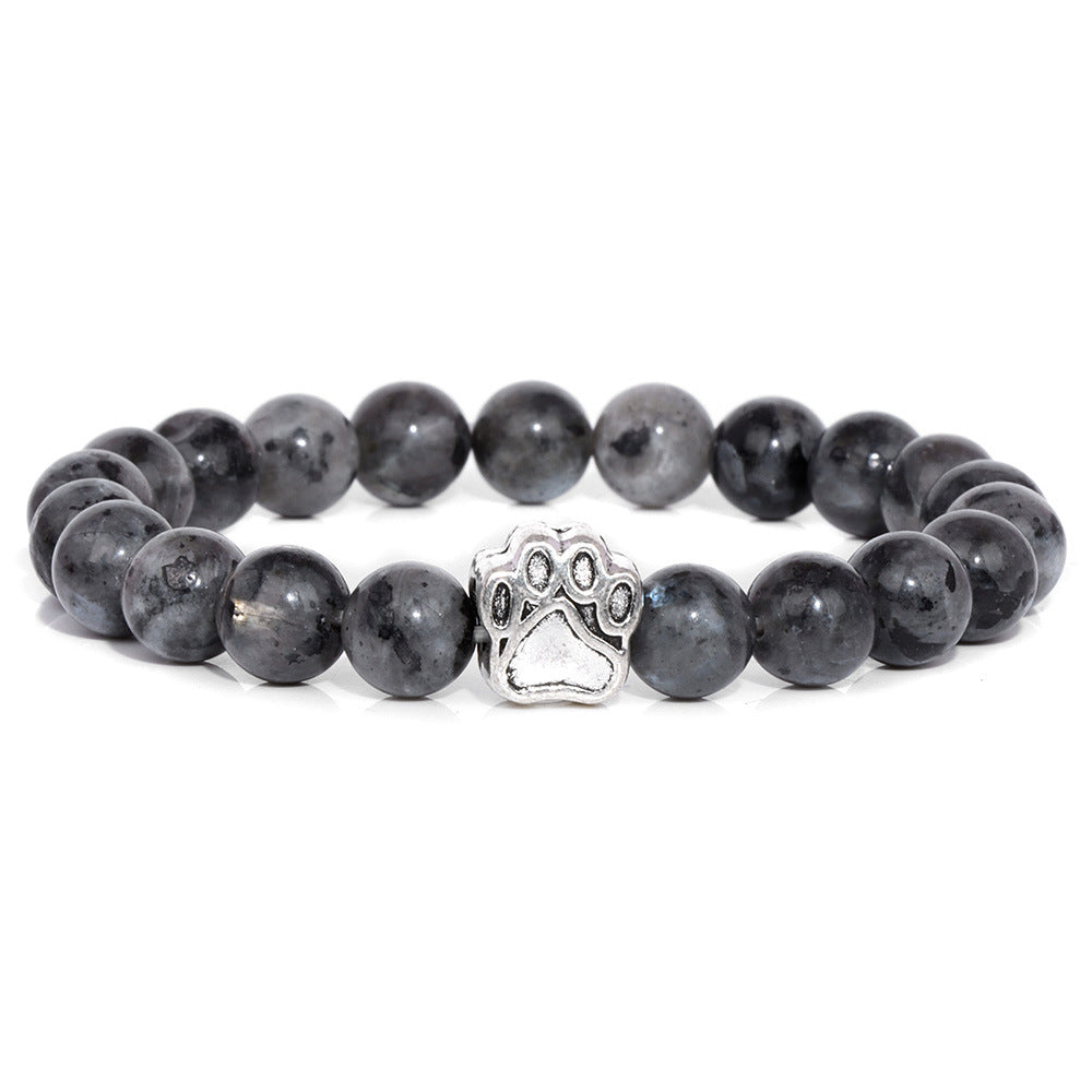 Elastic Stone Bead Bracelet Vintage Unisex Jewelry