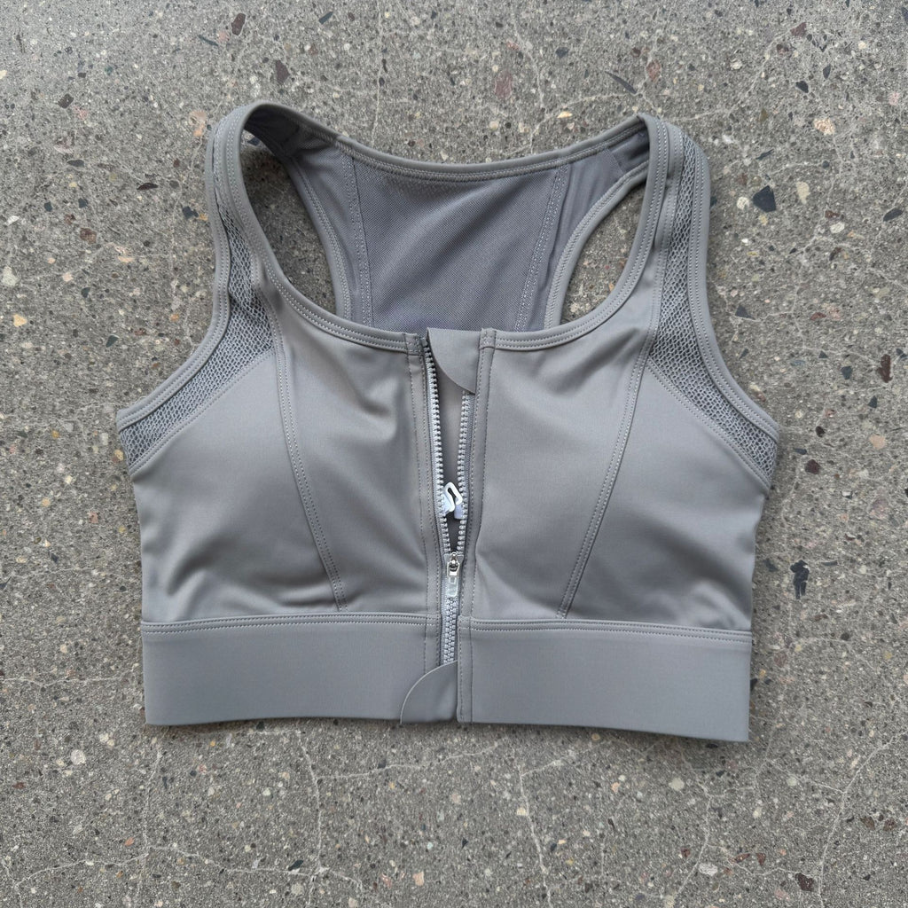 Womens High-Intensity Sports Bra with Front Zipper