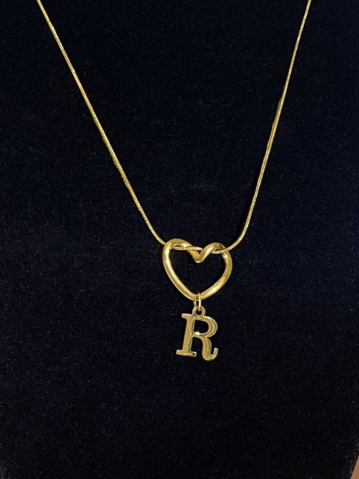 Fashion Alphabet Heart Pendant Necklace