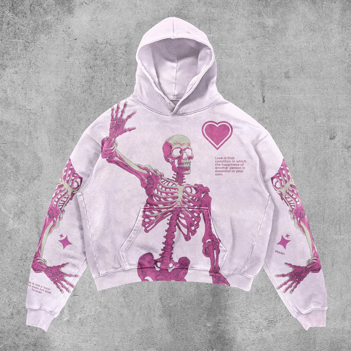 Unisex Skull Print Hooded Sweatshirt