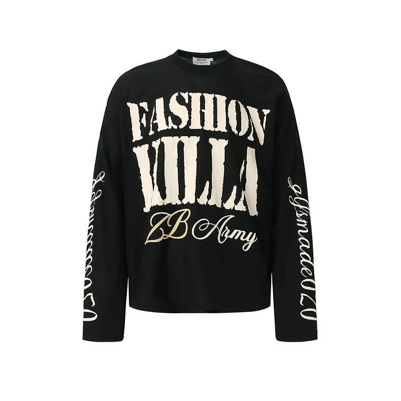 Vintage Letter Print Cotton T-Shirt