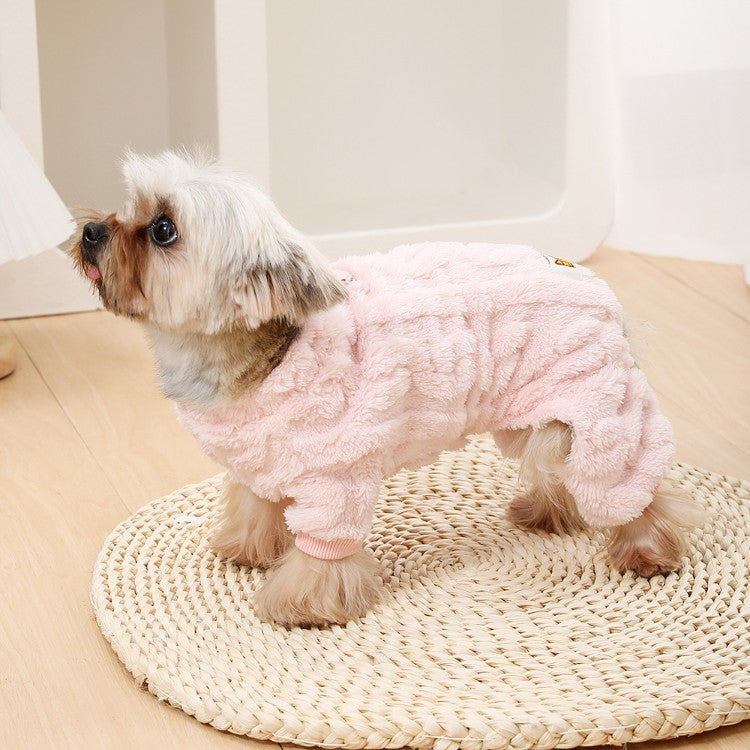 Fleece Lined Cable Knit Four Leg Dog Suit