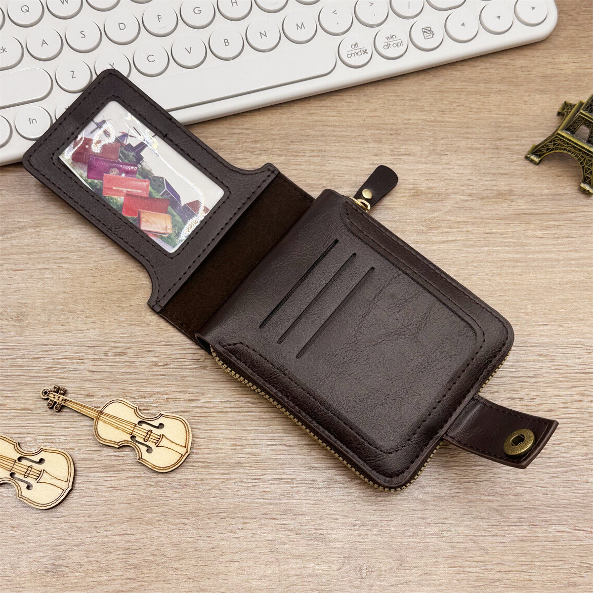 Retro Mens Short Zipper Wallet
