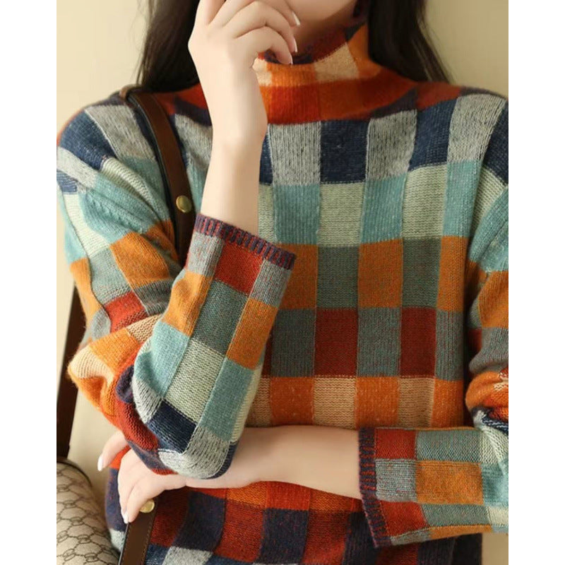 Print Women's High-Neck Faux Sweater
