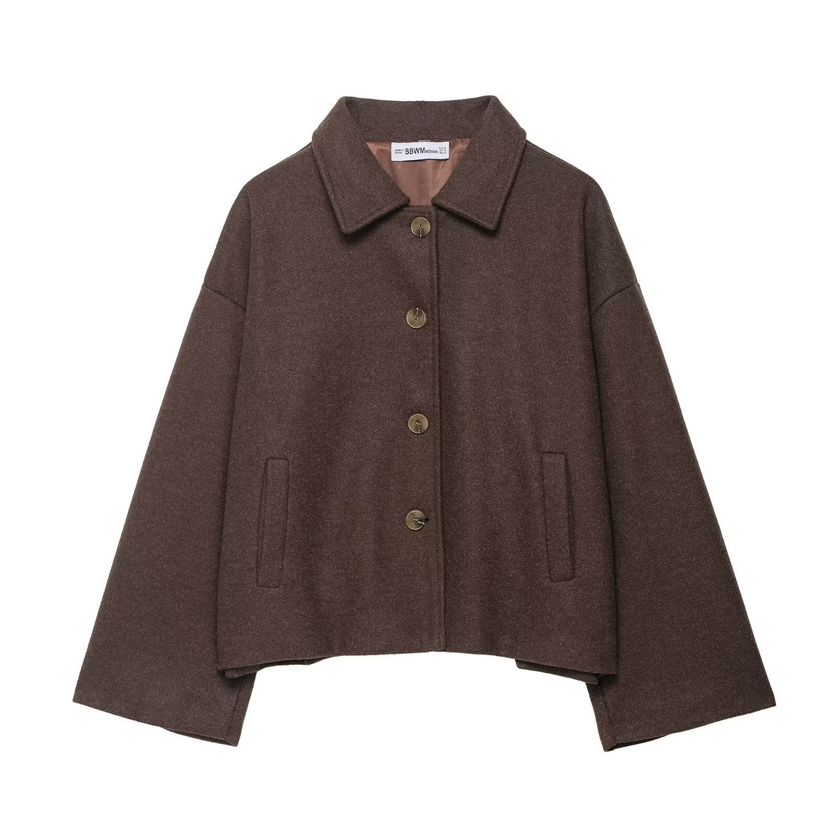 Women's Lapel Collar Wool Blend Jacket