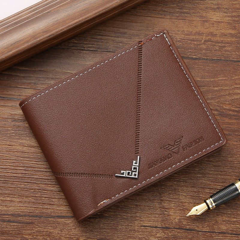 Mens Geometric Embossed PU Leather Wallet