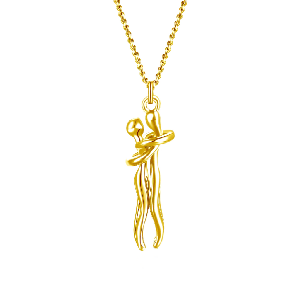 Love Hug Necklace for Couples 18K Gold Unisex Jewelry Simple Clavicle Chain For Valentine's Day Gift