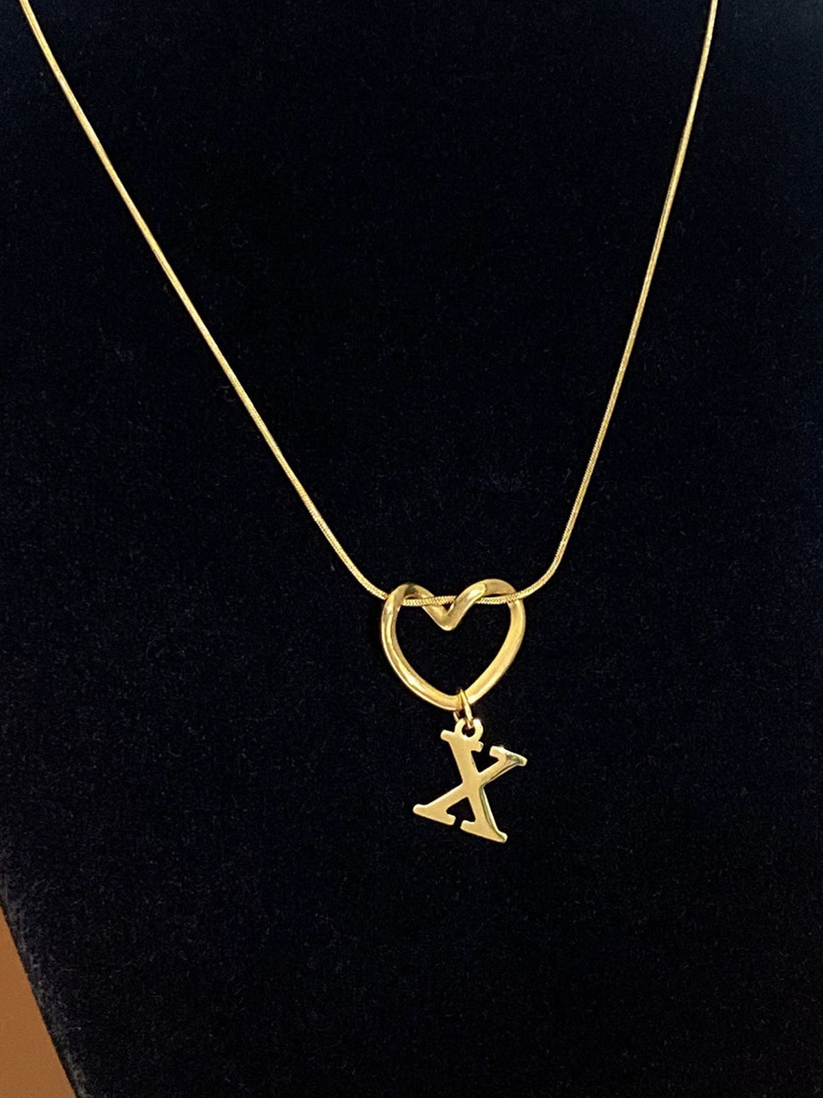 Fashion Alphabet Heart Pendant Necklace