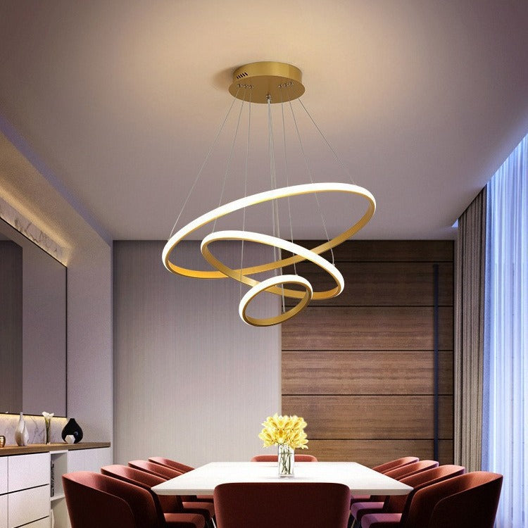 Modern Three Ring LED Chandelier