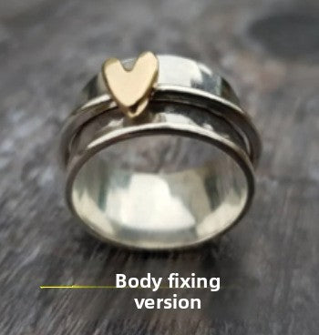 Geometric Heart Rotatable Copper Ring