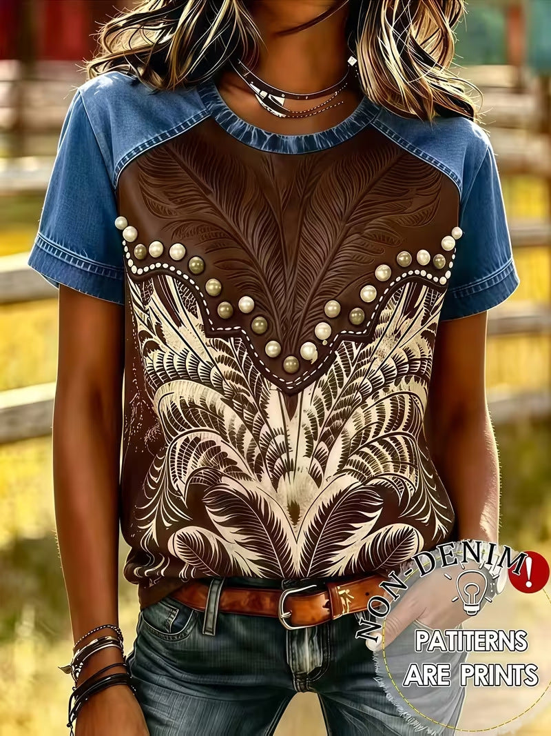 3D Digital Print Short-Sleeve Women's  T-Shirt