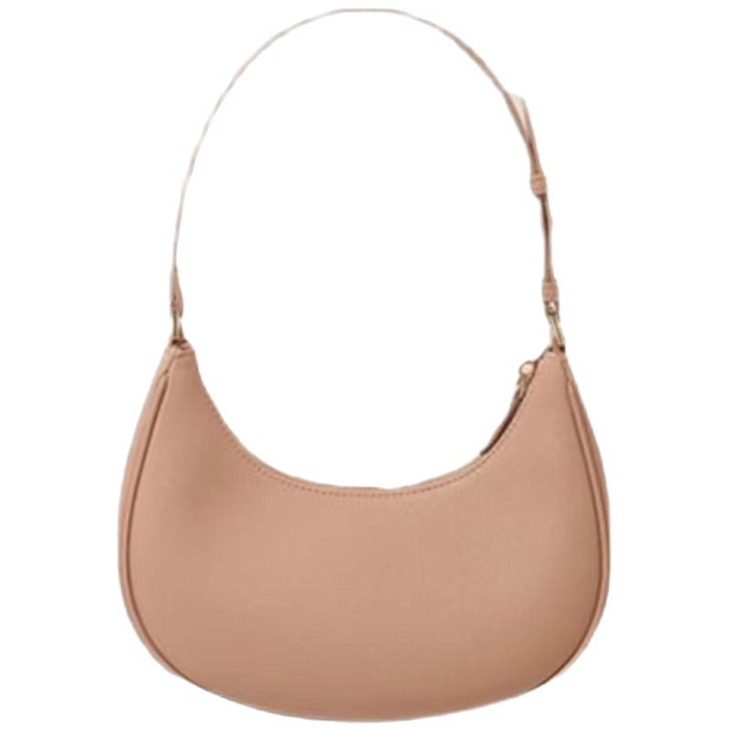 Lady crescent bag slung across one shoulder