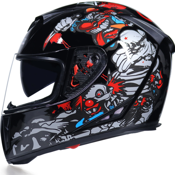 Full Face Motorcycle Helmet with Dual Lens and Anti-Fog
