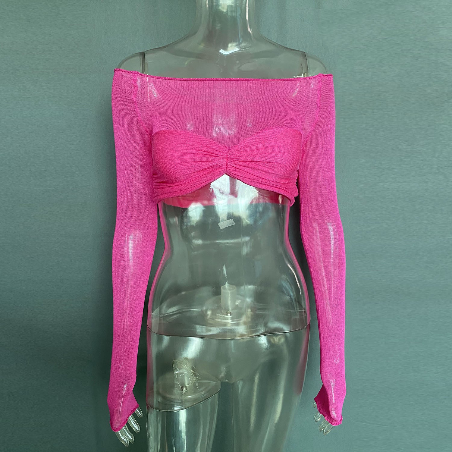 Women's One-Shoulder Sheer Top