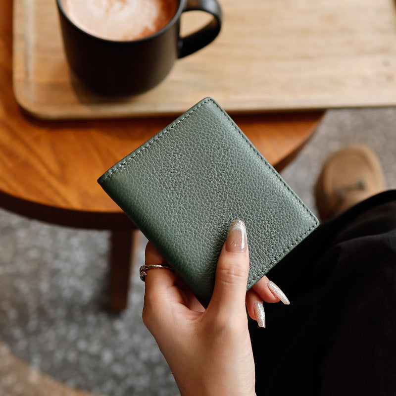 Genuine Leather Women Wallet with Magnetic Closure