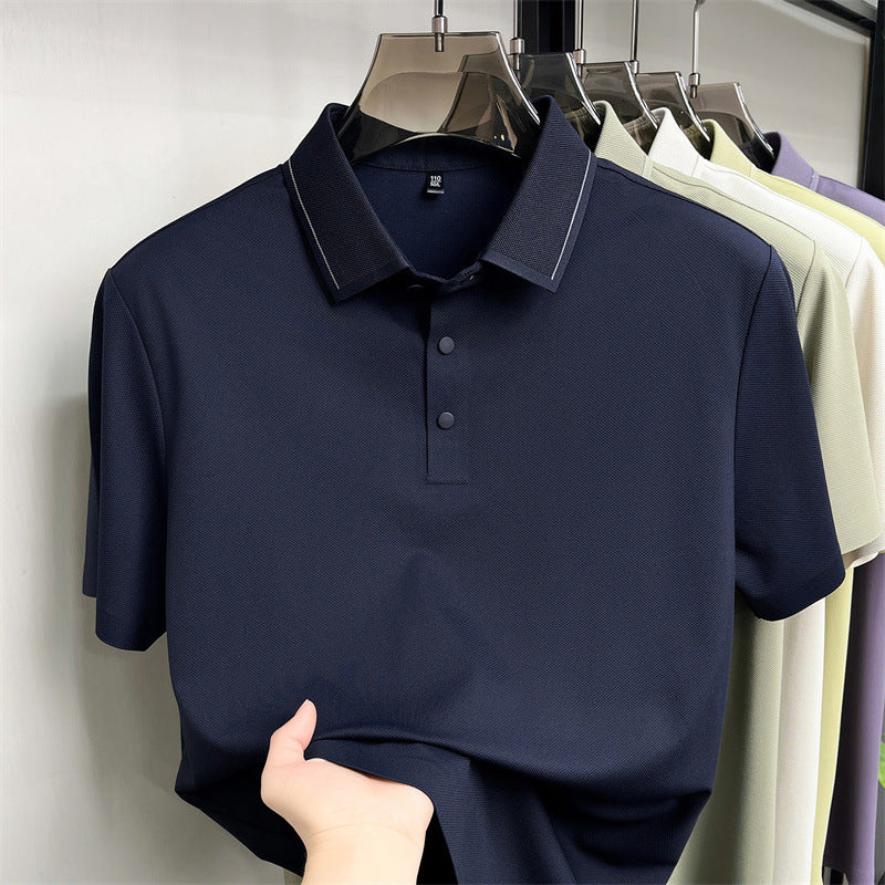 Linen Blend Cooling Mens Polo Shirt